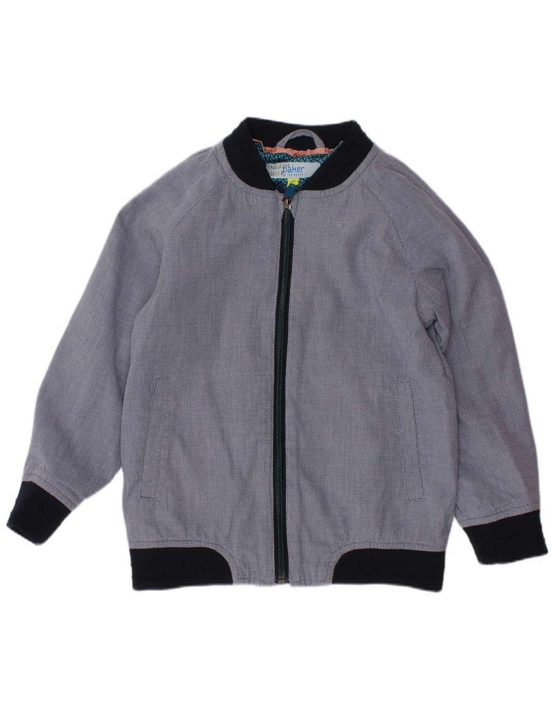 TED BAKER Blouson Bomber Garçon 4-5 Ans Bleu Marine Colorblock Coton