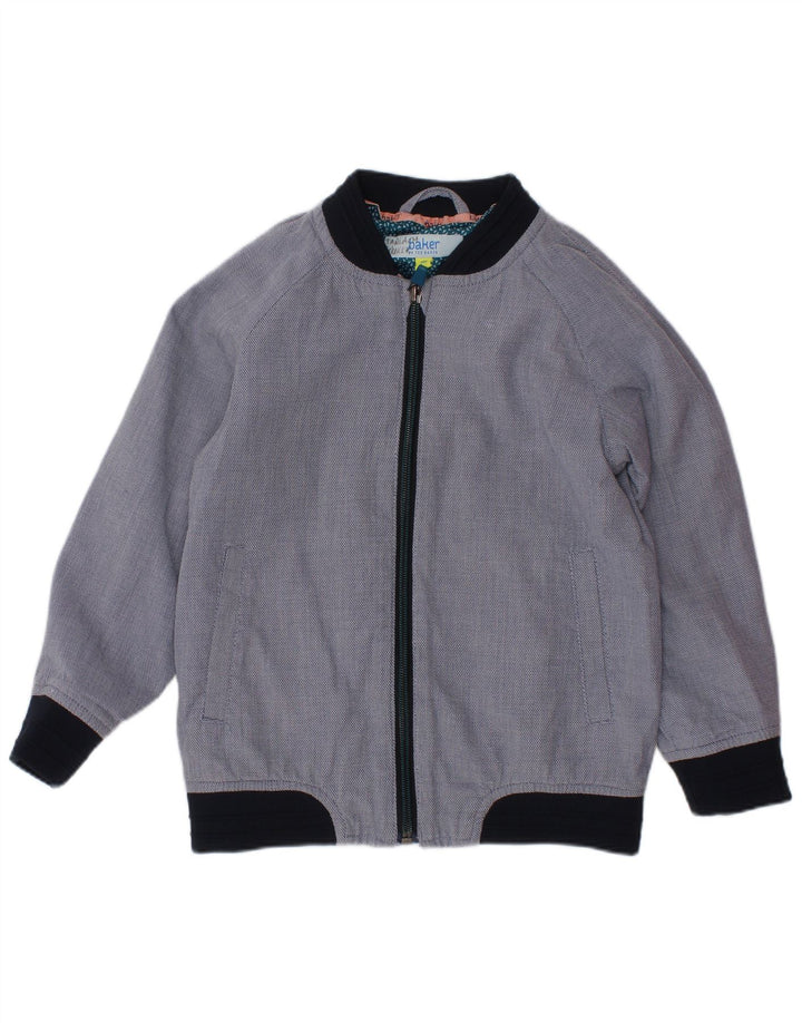 TED BAKER Blouson Bomber Garçon 4-5 Ans Bleu Marine Colorblock Coton
