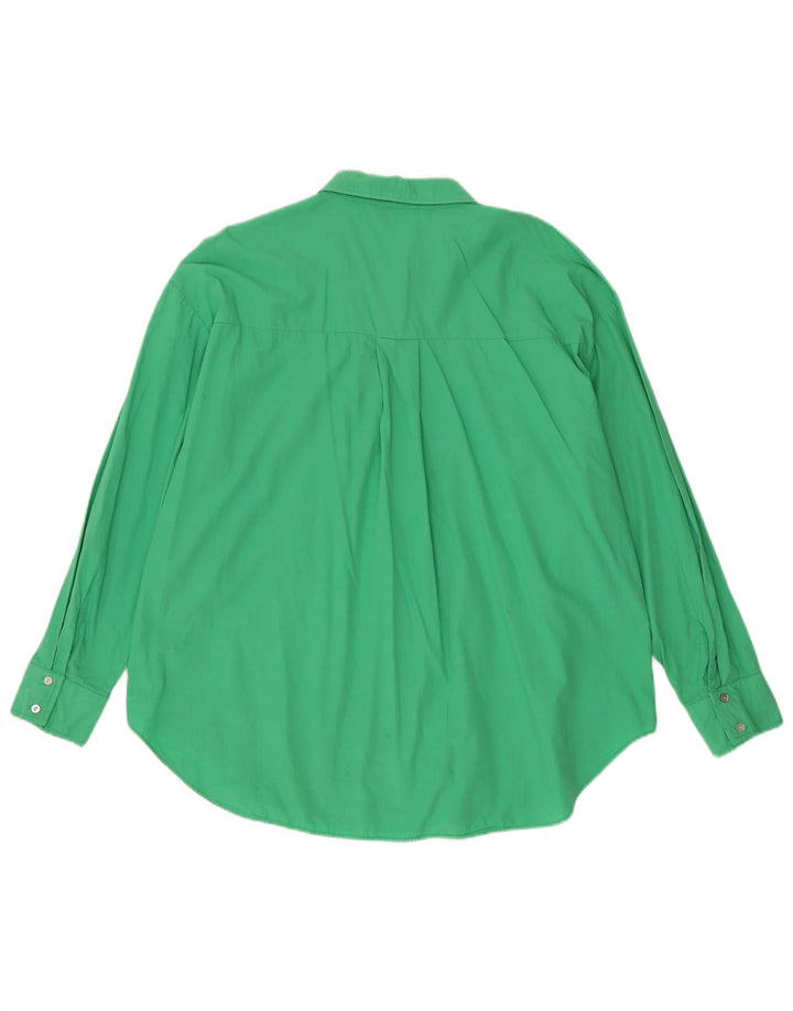 ZARA Chemise surdimensionnée pour femme UK 16 Large Vert Coton