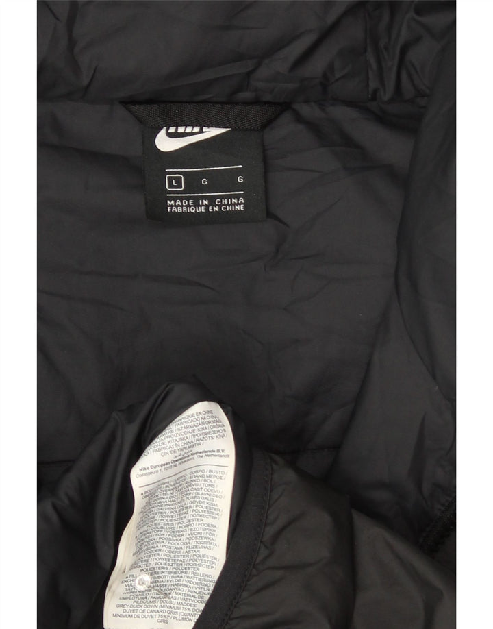 Nike Veste matelassée à capuche pour homme UK 40 Large Noir Polyester
