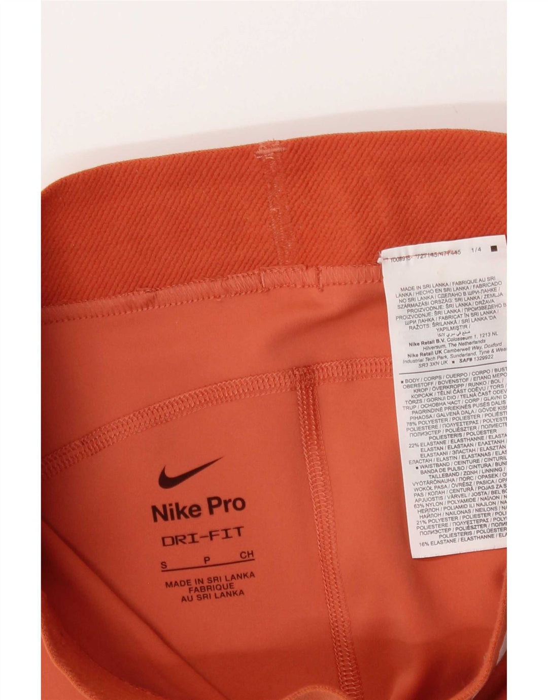 Nike Short de sport Dri Fit Graphic pour femme UK 8 Small Orange Polyester
