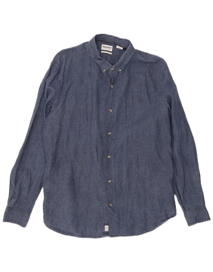 TIMBERLAND Chemise Slim Fit Homme 2XL Bleu Marine Lin