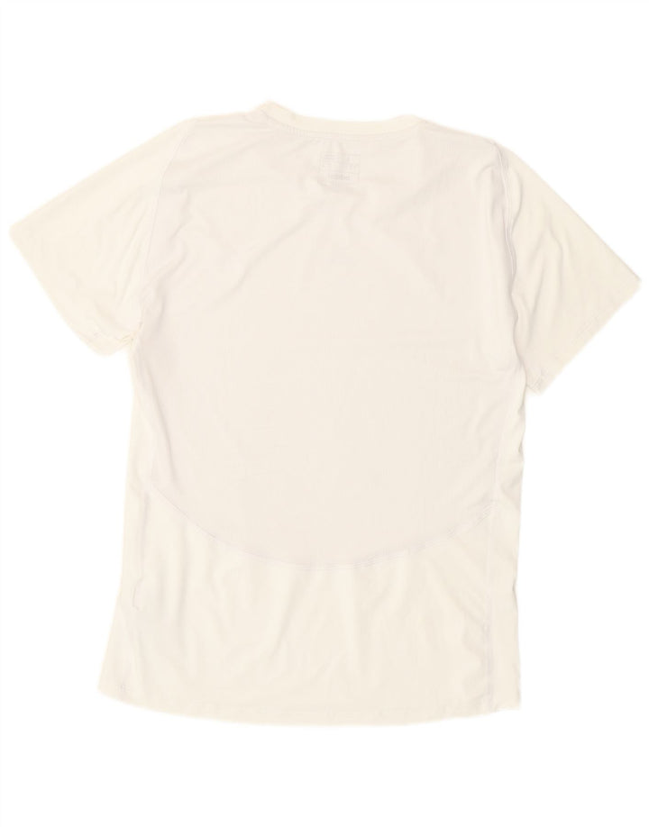 Adidas T-shirt ajusté pour femme UK 14 Large Blanc Polyester