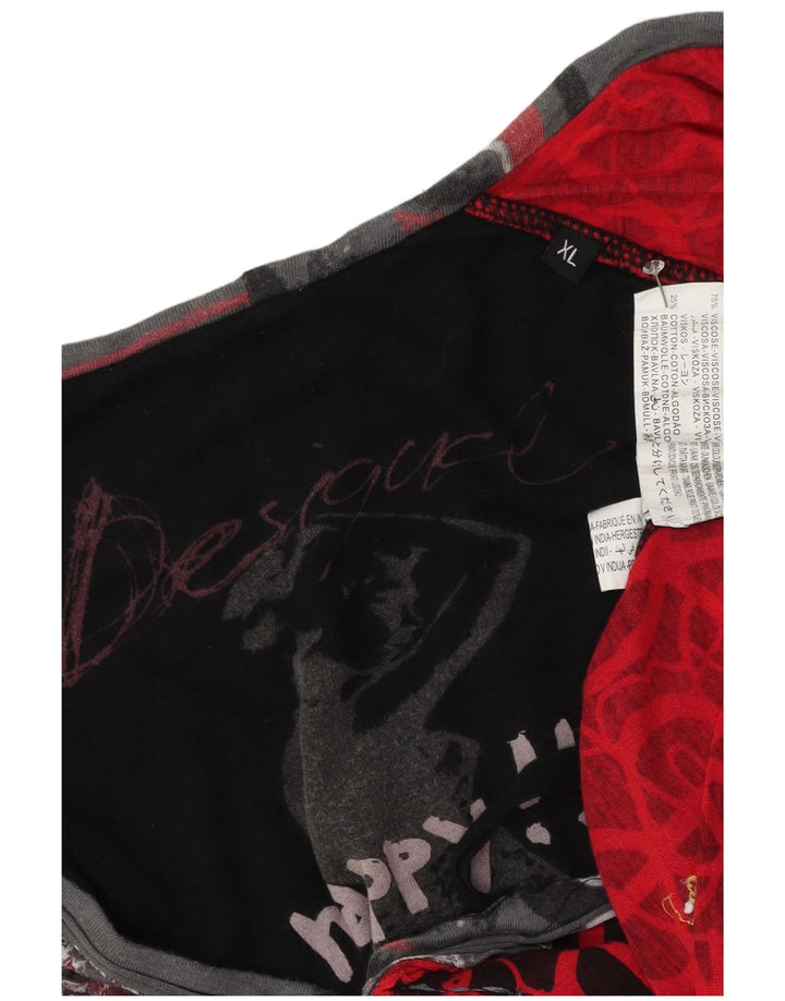 Desigual Femme Blouse à Motif Abstrait Top UK 18 XL Viscose Multicolore
