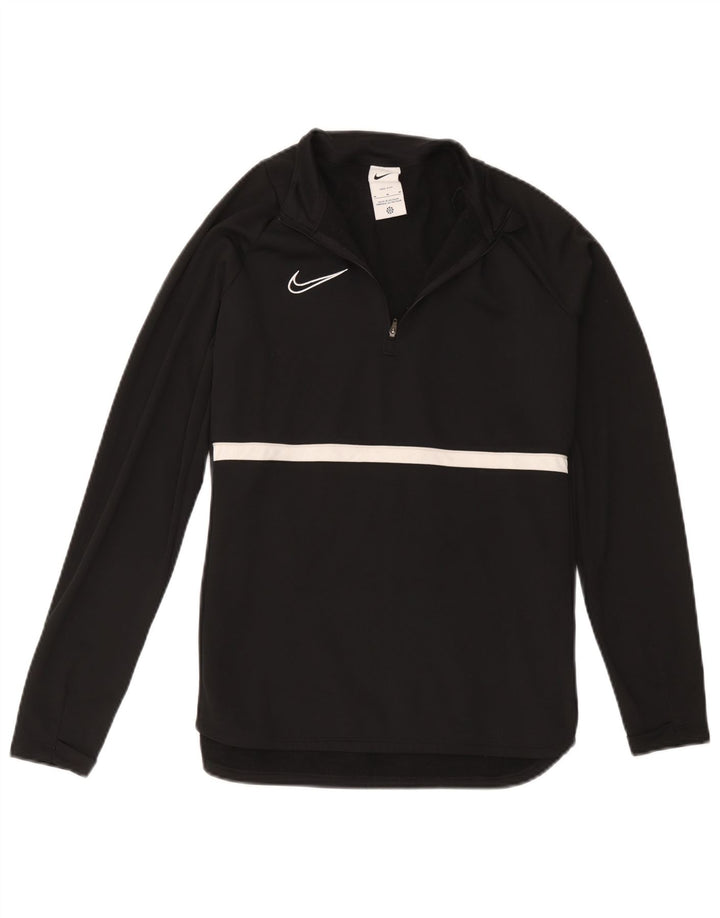 Haut de survêtement Nike Dri Fit Zip Neck pour homme, color block, noir moyen