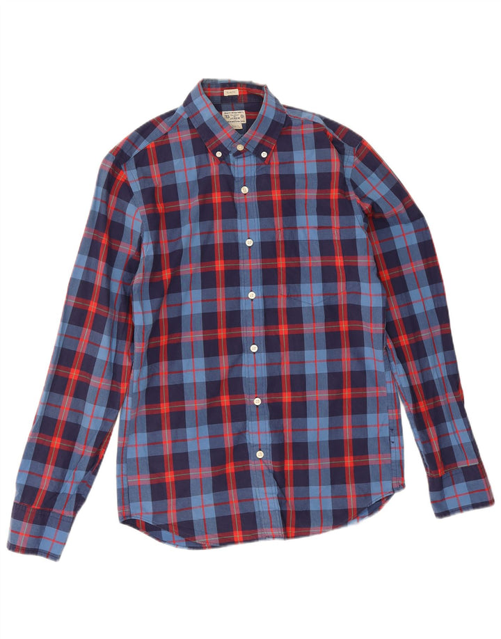 J. Crew Chemise Slim Fit pour Homme en Coton à Carreaux Bleu Marine Petit