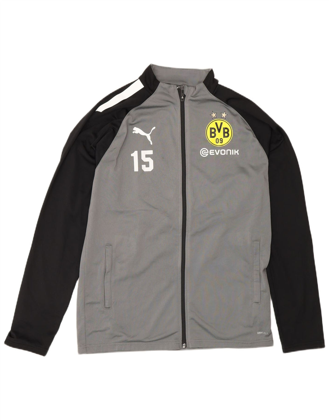 Puma Veste de Survêtement BVB Dortmund Garçon 15-16 Ans Gris Colorblock