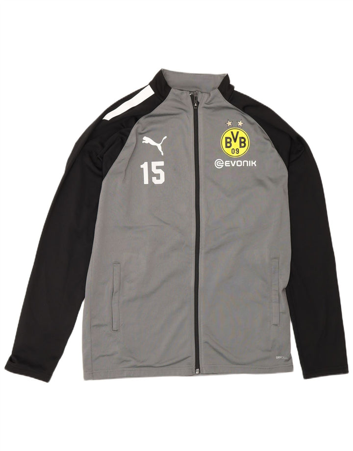 Puma Veste de Survêtement BVB Dortmund Garçon 15-16 Ans Gris Colorblock