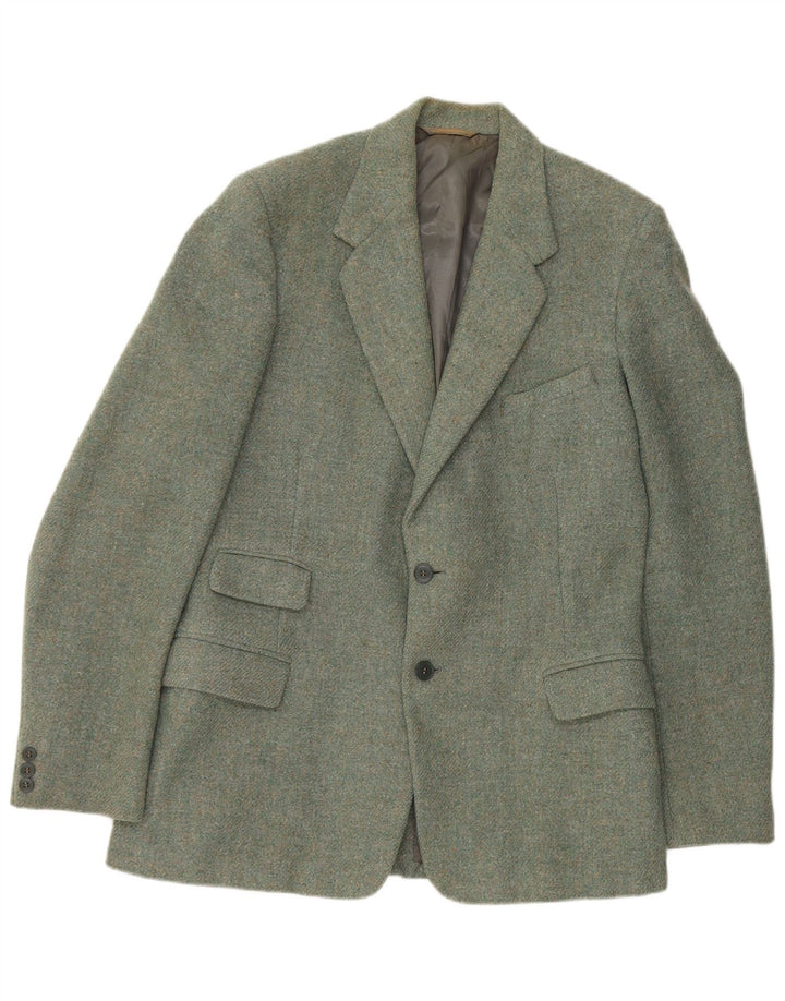 BURTON Veste blazer sur mesure à 2 boutons pour homme UK 38 Laine vierge vert moyen