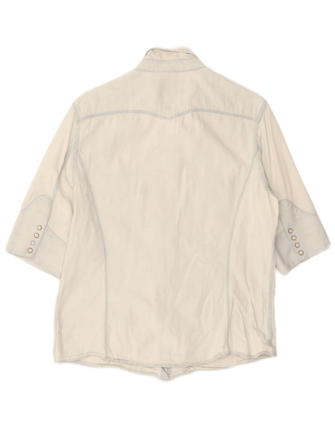Levi's Chemise en Jean à Manches Courtes Femme UK 16 Large Bleu