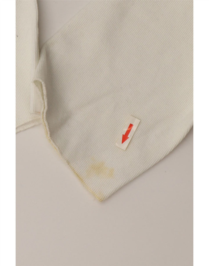 Zara Pull court surdimensionné à col roulé pour femme UK 10 Petit Blanc