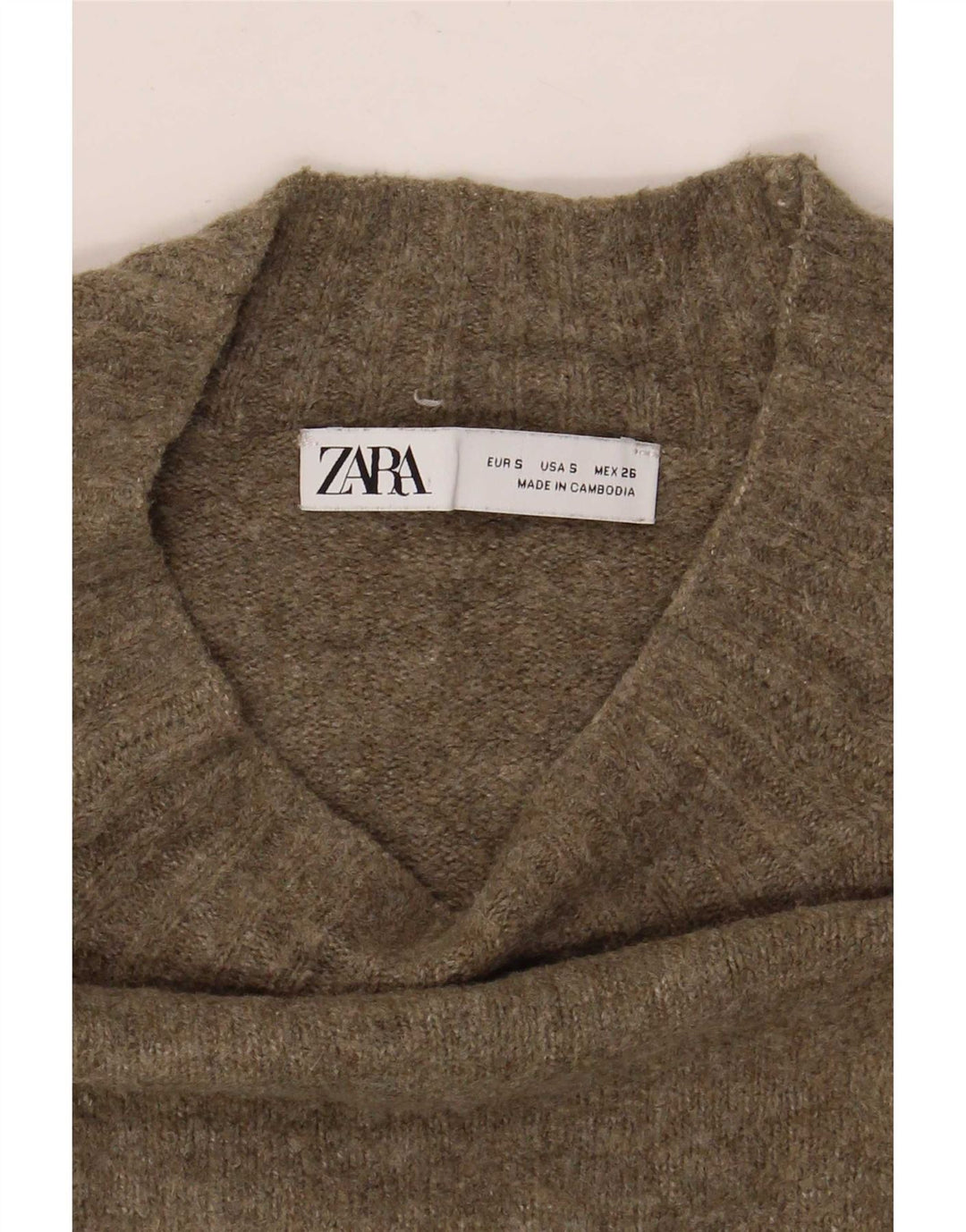 Zara Pull surdimensionné à col roulé pour femme UK 10 Petit Vert