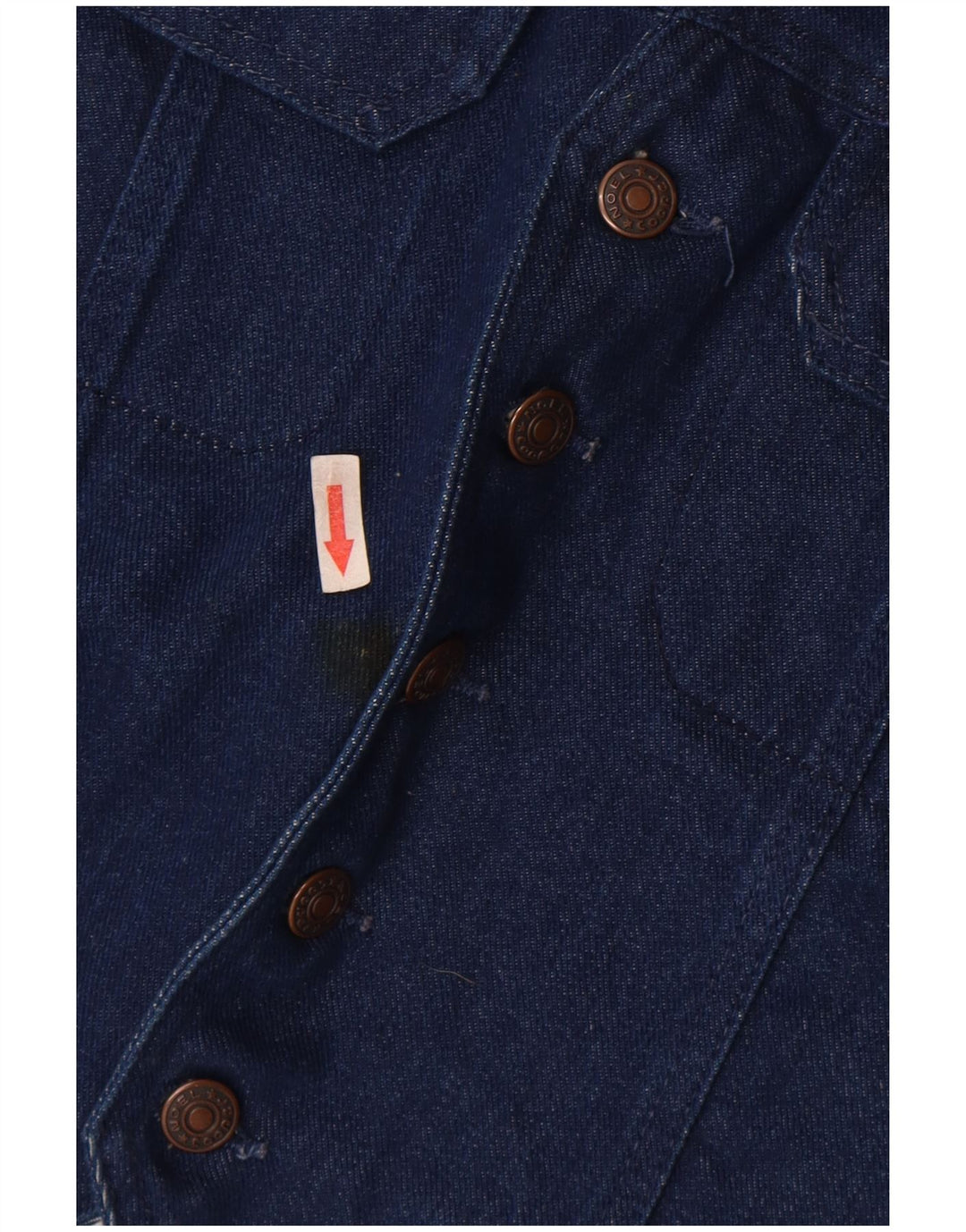 vintage Mens Denim Gilet Moyen Bleu Coton