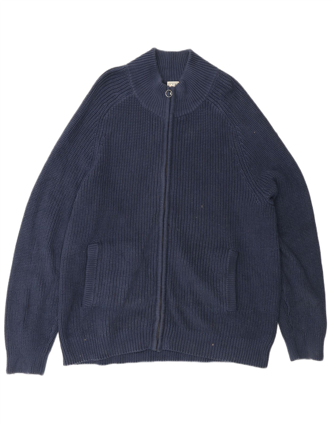 L.L.BEAN Cardigan Homme Pull Large Bleu Marine Coton