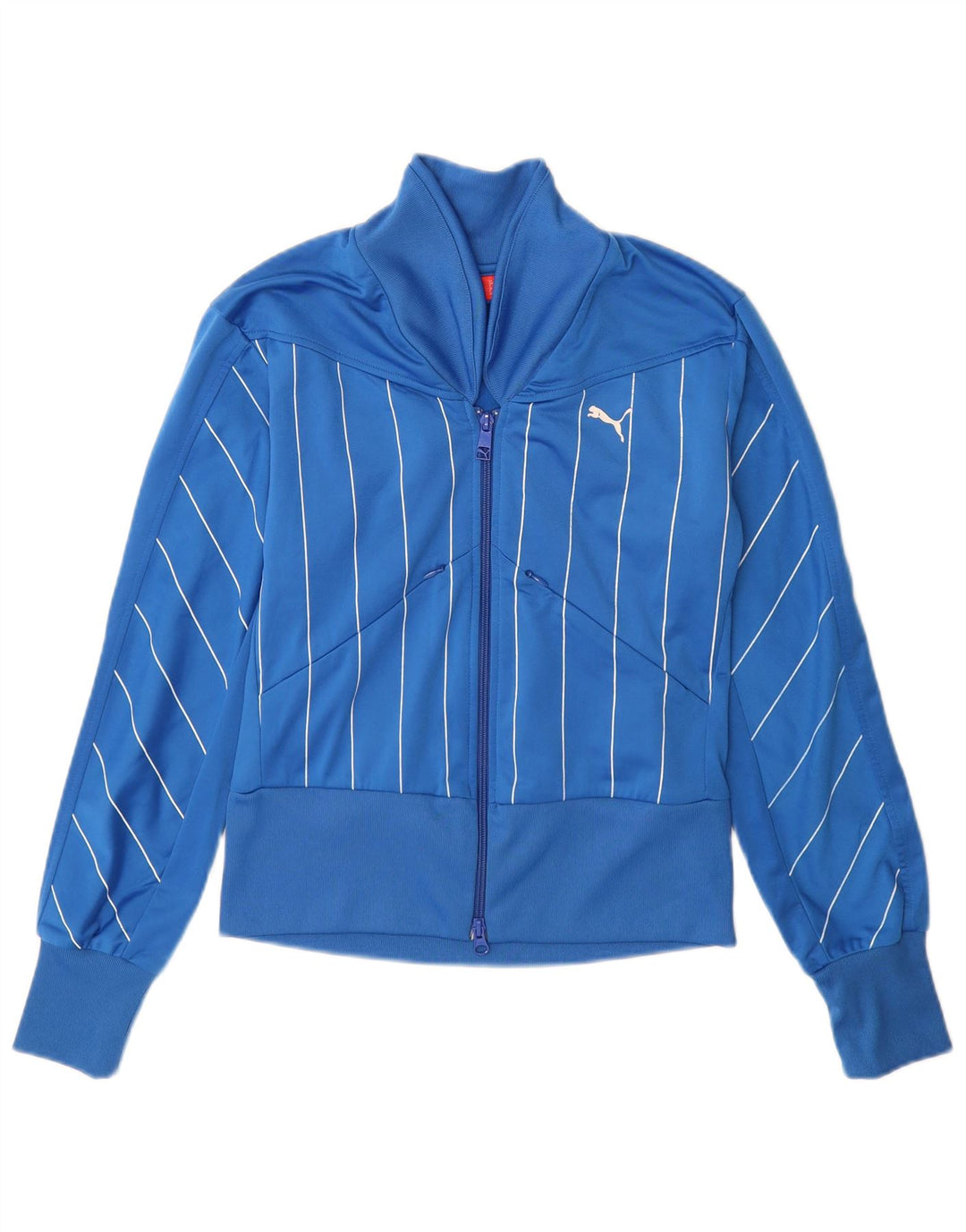 Puma Veste de survêtement graphique pour femme UK 10 Small Bleu à fines rayures