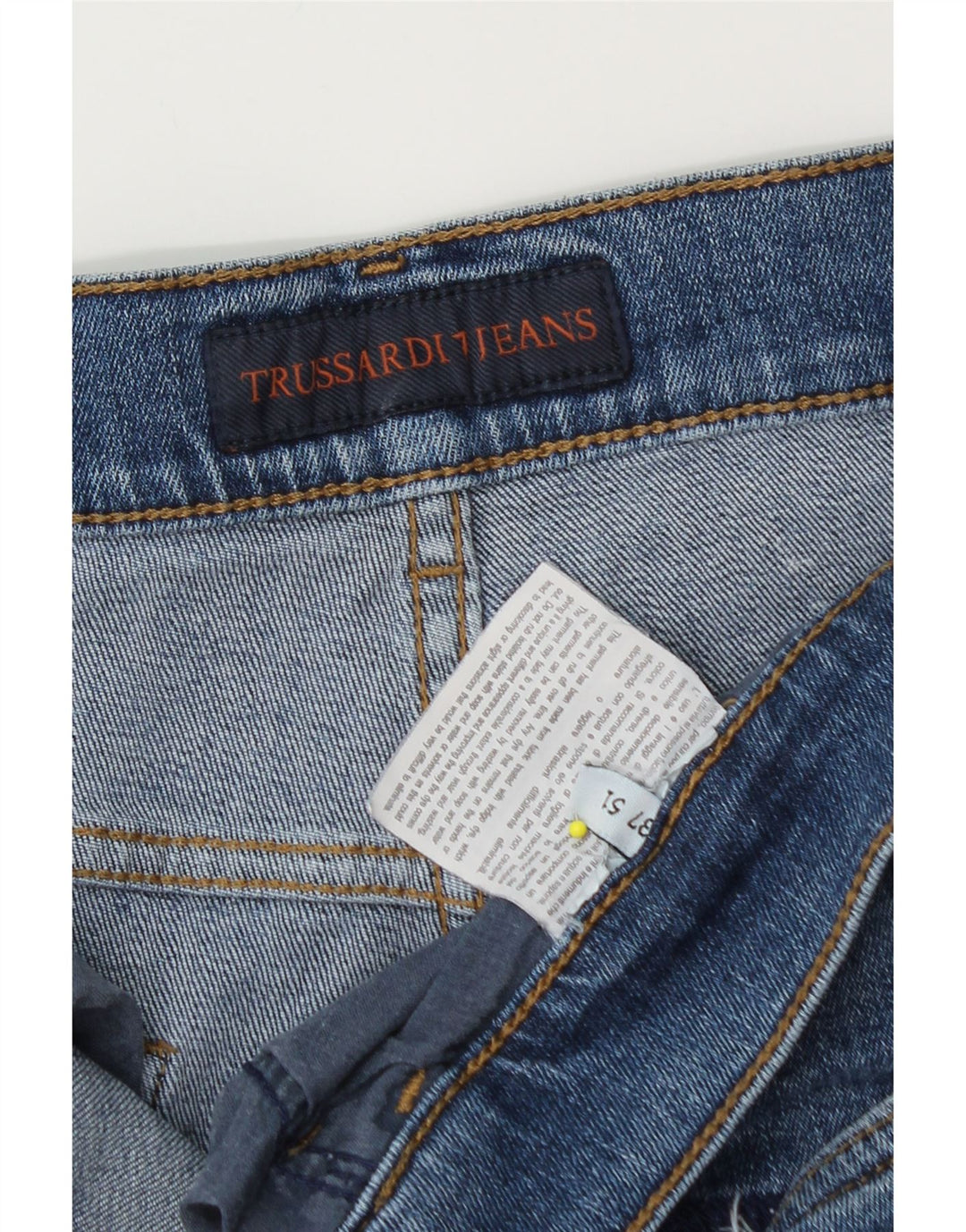 Trussardi Jean Droit W37 L28 Bleu Homme
