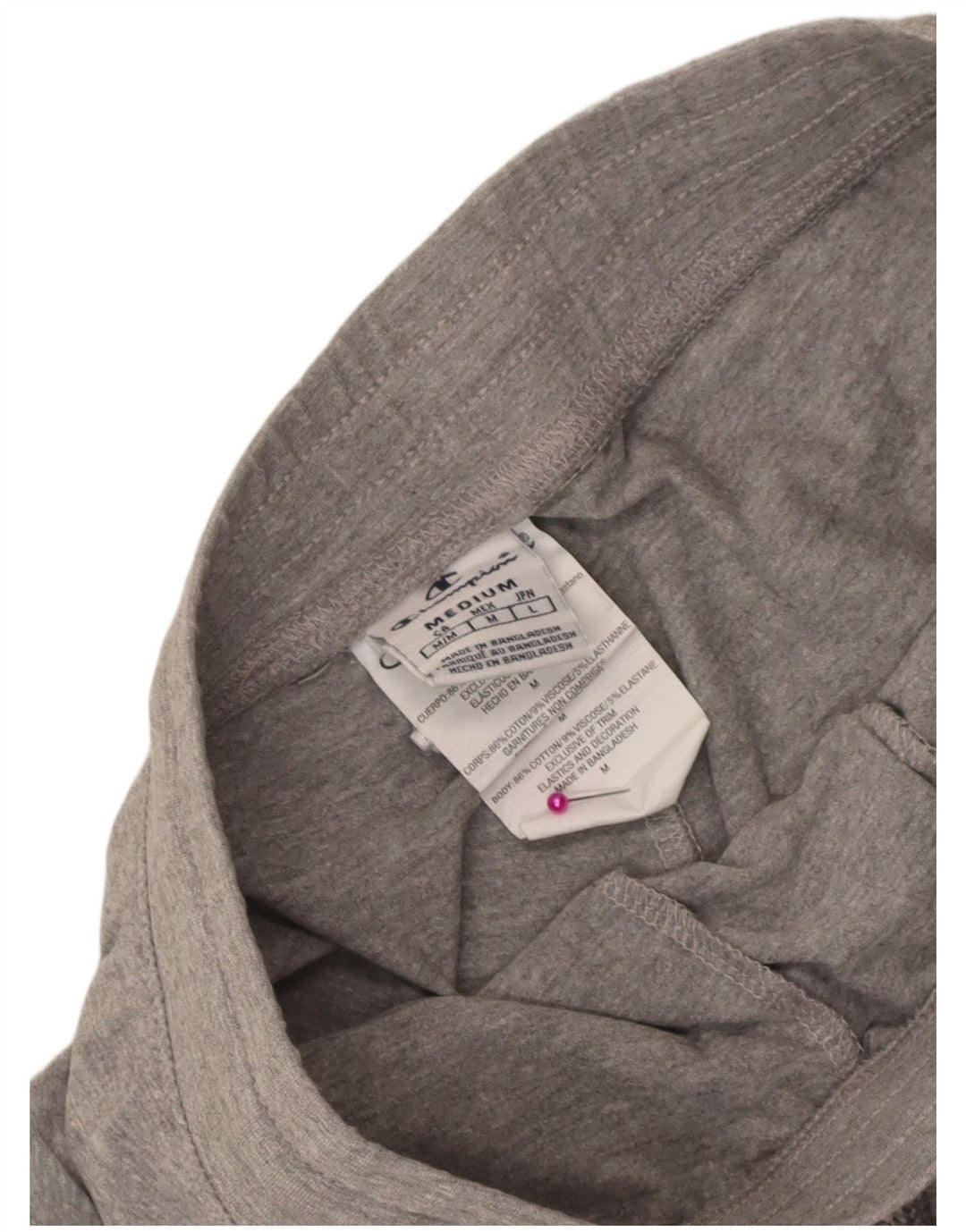Champion Womens Graphic Sport Shorts UK 12 Medium Grey Cotton