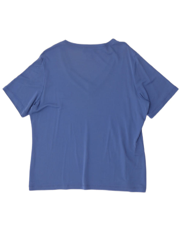 CARLA FERRONI T-Shirt Femme Top UK 20 2XL Bleu Viscose