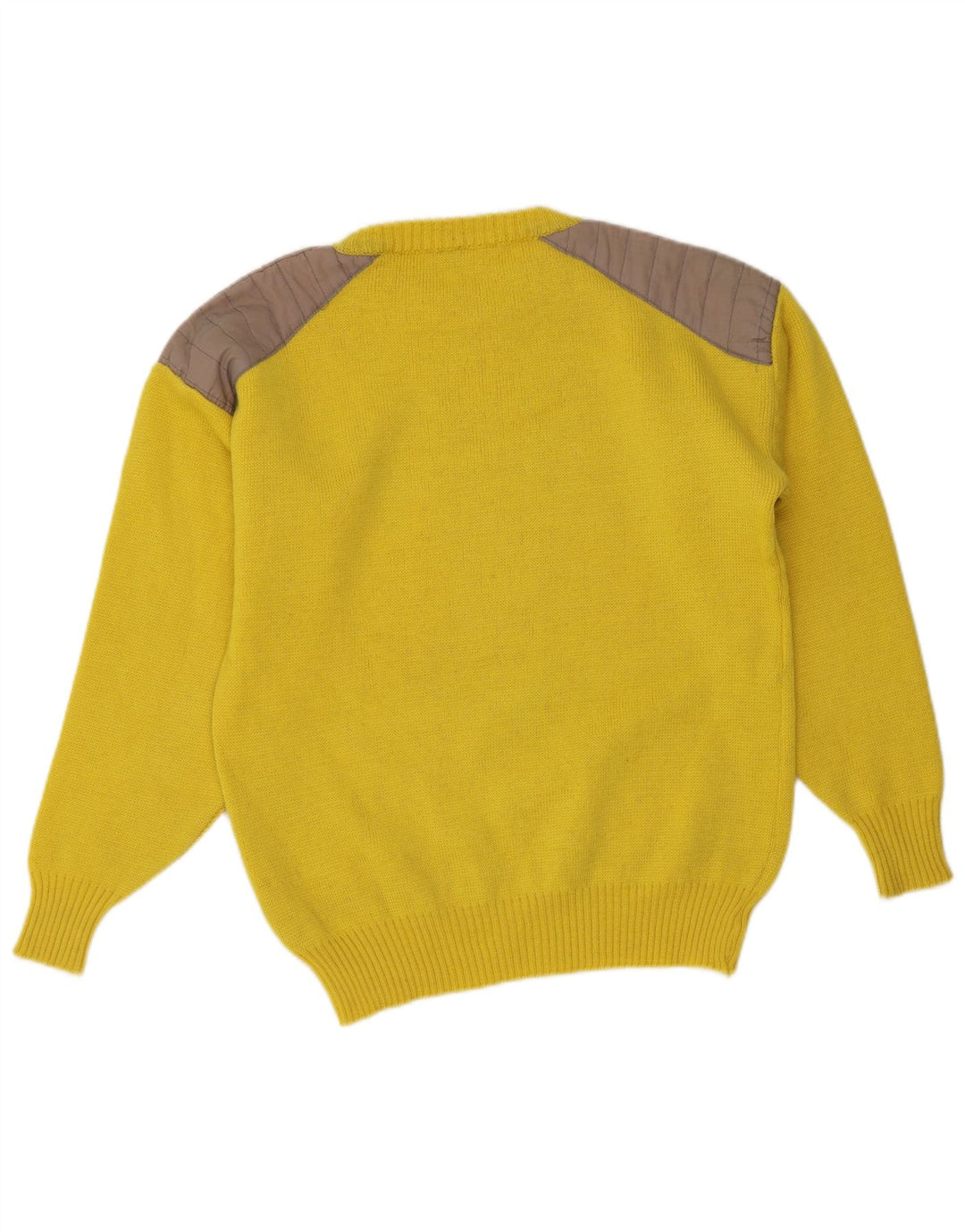 Volkl Pull ras du cou pour homme IT 48 Petite laine rayée jaune