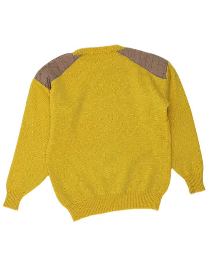 Volkl Pull ras du cou pour homme IT 48 Petite laine rayée jaune