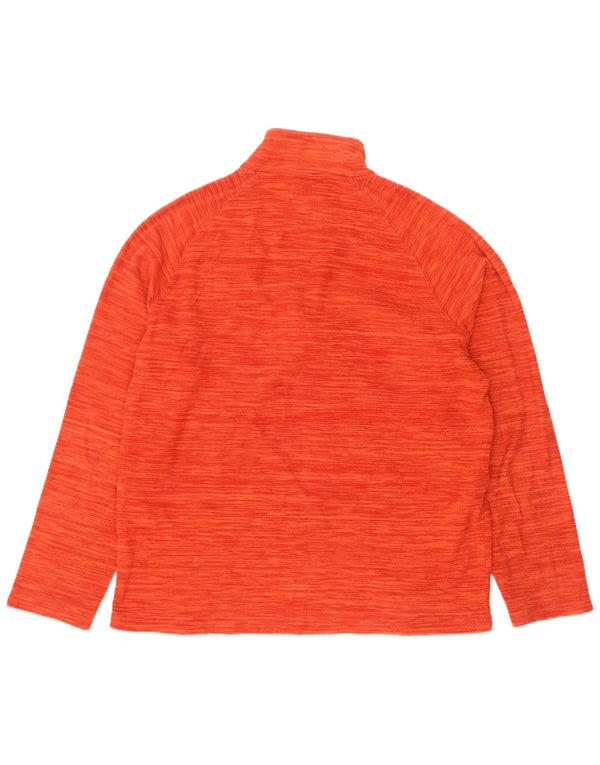 Mountain Warehouse Pull polaire à col zippé pour homme, grande taille, orange moucheté