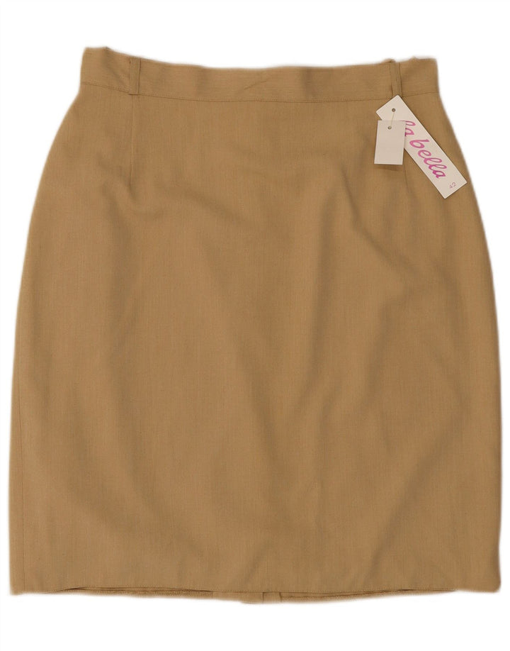 La Belle Jupe Droite Femme IT 42 Moyen W30 Beige Polyester