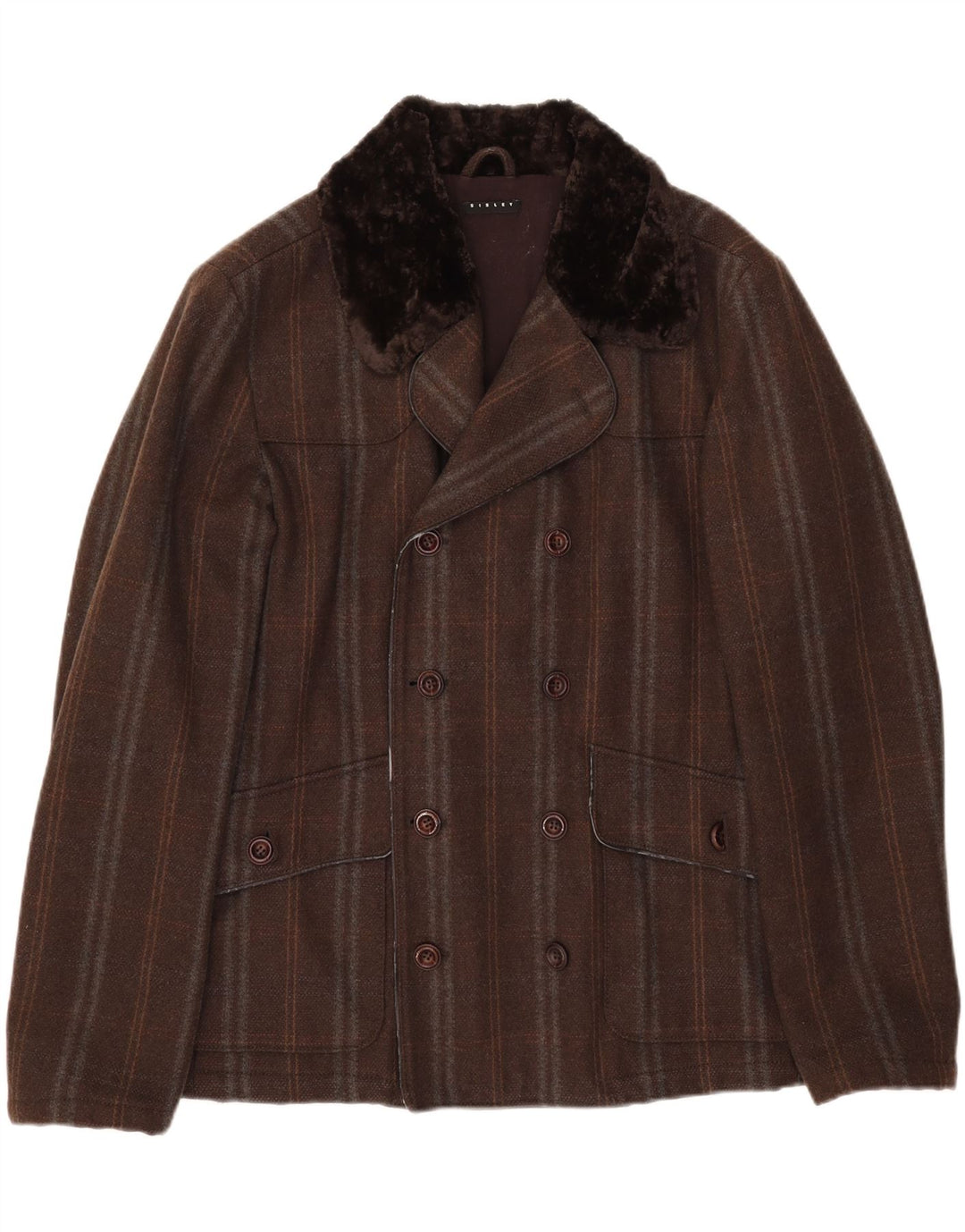 Sisley Caban Homme IT 50 Large Marron Rayé
