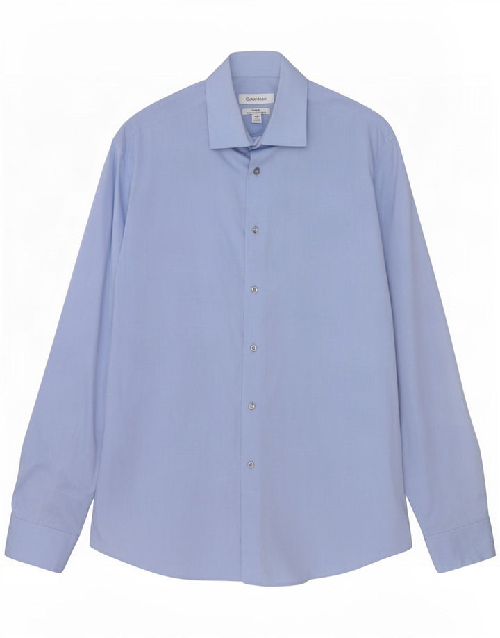 Calvin Klein Chemise coupe régulière pour homme Taille 15 1/2 Chevrons bleu moyen