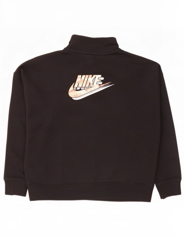 Nike Sweat-shirt surdimensionné graphique pour femme UK 10 Petit coton noir