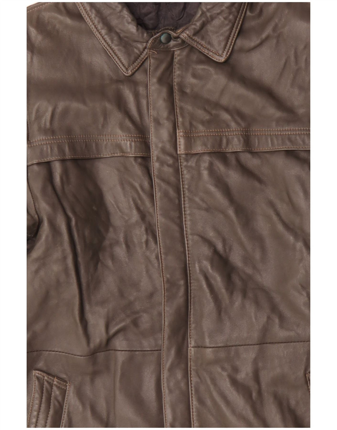 Veste en cuir homme vintage IT 48 Cuir marron moyen