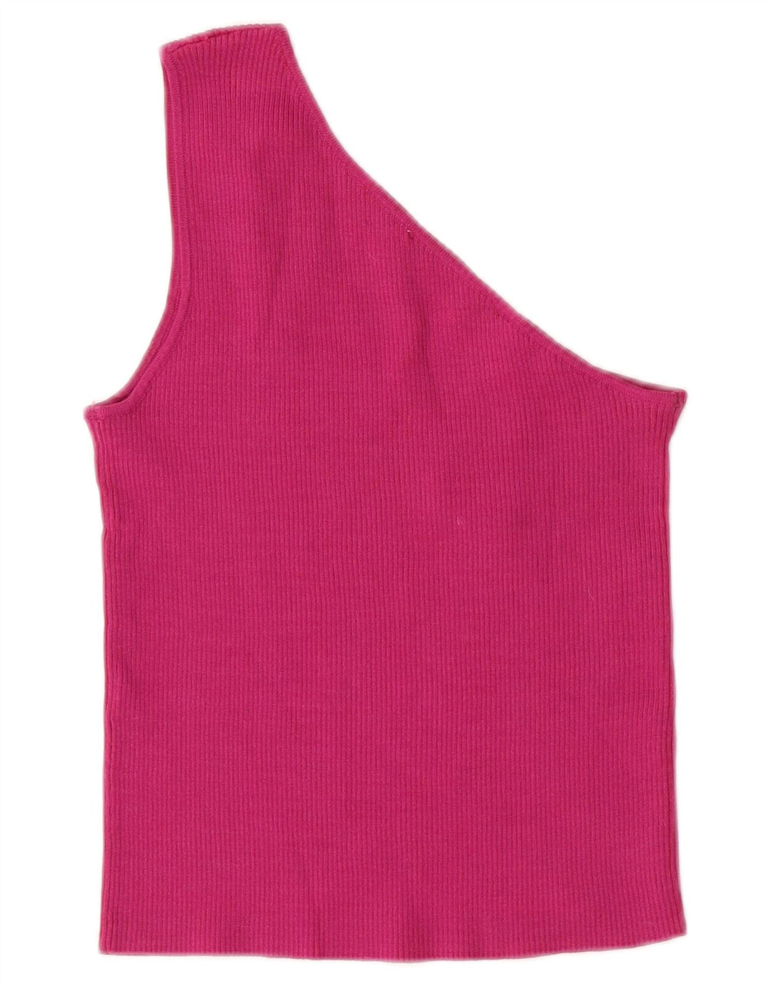ZARA Femme Crop One Épaule Top UK 8 Petit Rose Nylon