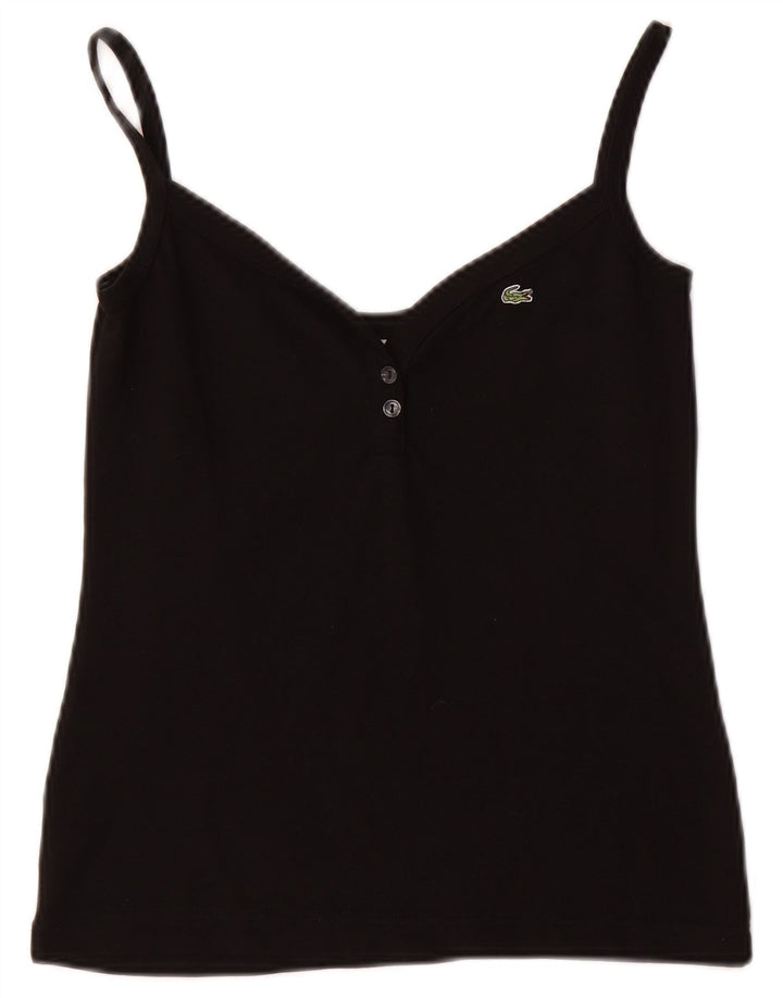 LACOSTE Womens Cami Top UK 8 Small Noir Coton