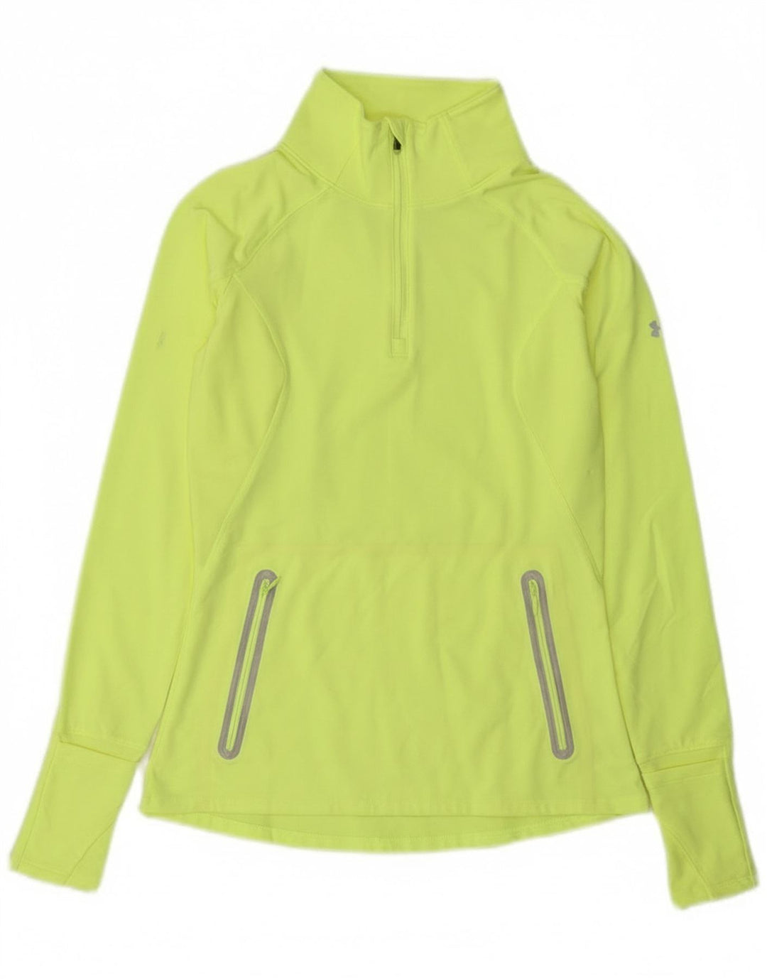 Under Armour Haut de survêtement Cold Gear pour femme UK 8 Small Jaune