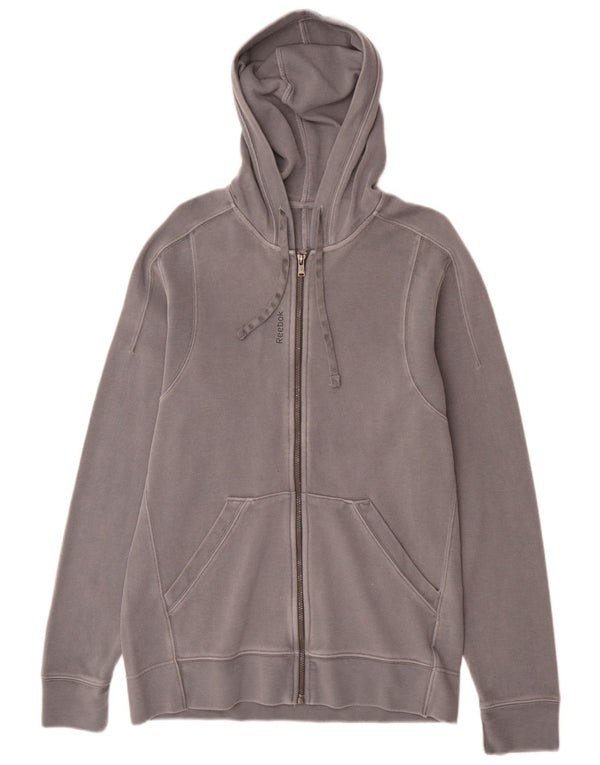 Reebok Sweat à Capuche Zippé Homme Gris Moyen Coton
