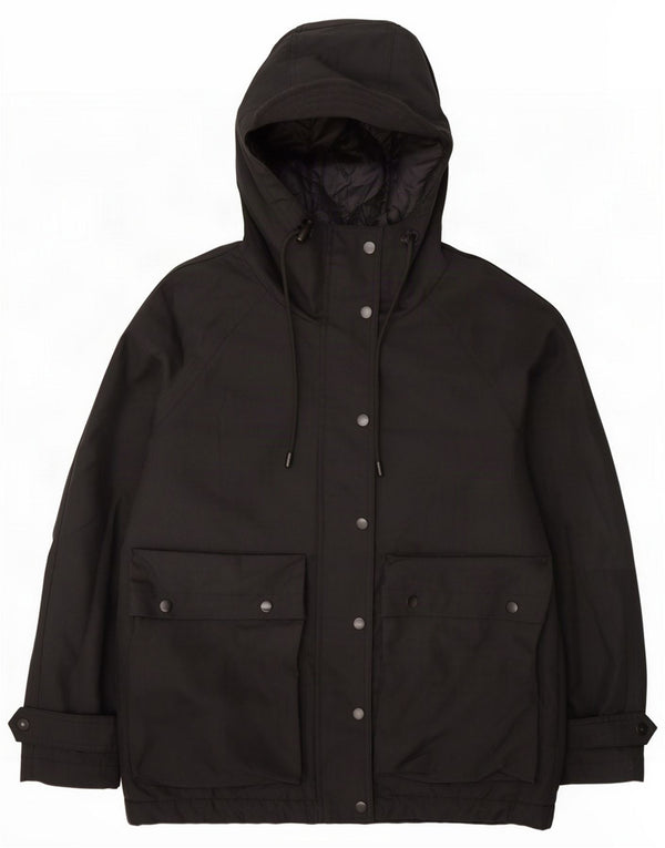 Parka surdimensionnée à capuche pour femme Zara UK 6 XS Coton noir