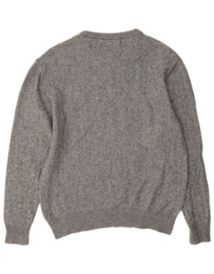 Jack Wills Pull à col rond pour femme UK 14 Grande laine grise