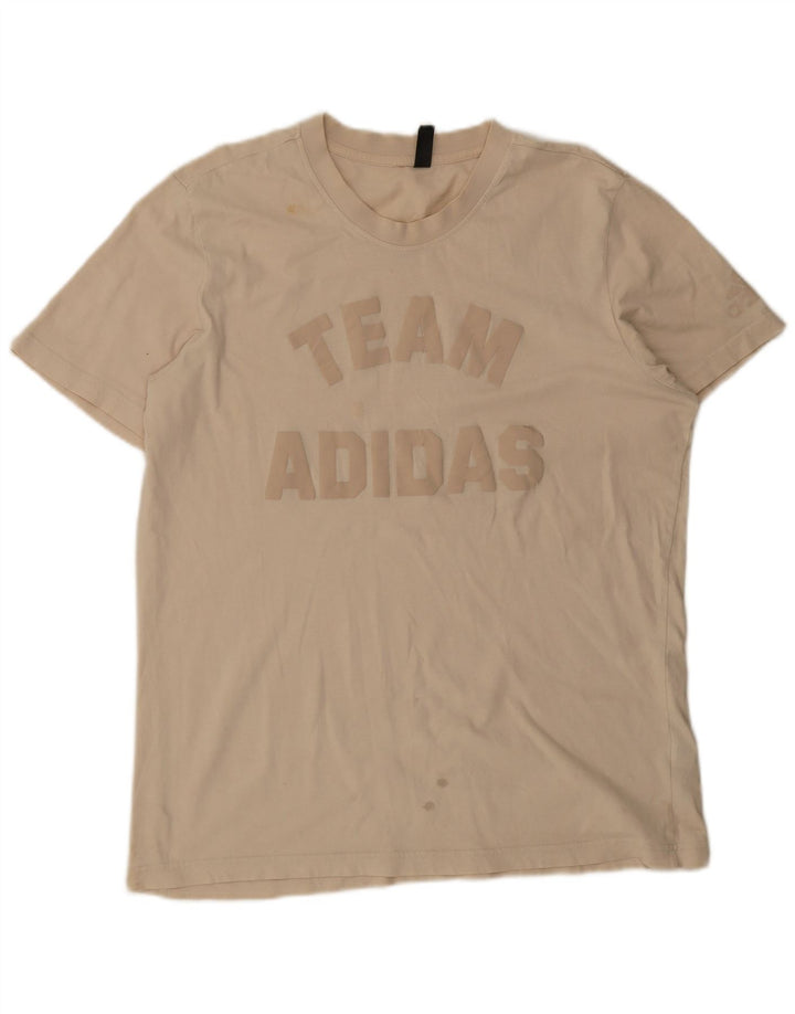 Adidas T-shirt graphique pour homme, grand, beige