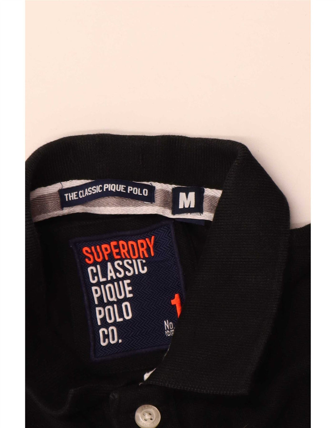 Superdry Polo Coupe Classique Homme Noir Moyen Coton