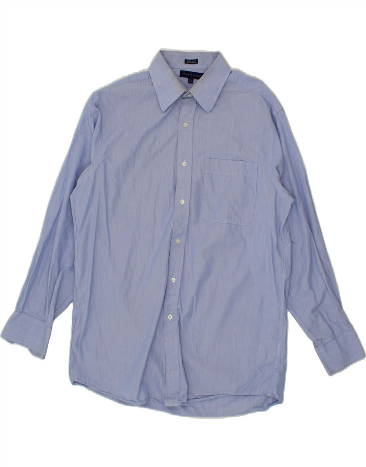 TOMMY HILFIGER Mens Regular Fit Shirt Size 15 1/2 Medium Blue Cotton Vintage Tommy Hilfiger and Second-Hand Tommy Hilfiger from Messina Hembry 