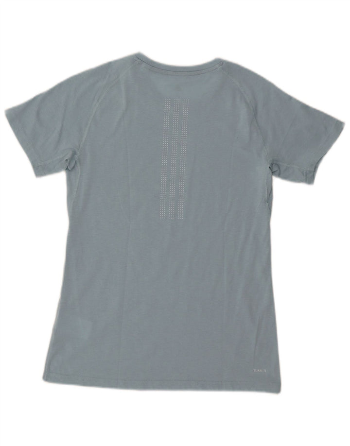 Adidas Climalite T-Shirt Top UK 8/10 Petit Bleu Polyester