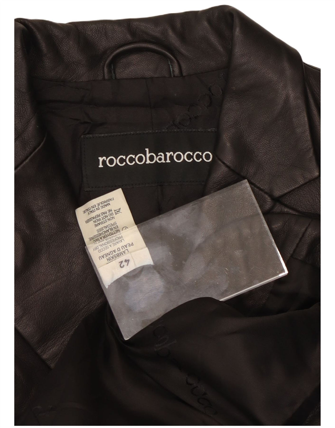 ROCCOBAROCCO Veste Blazer 2 Boutons Femme IT 42 Cuir Noir Moyen
