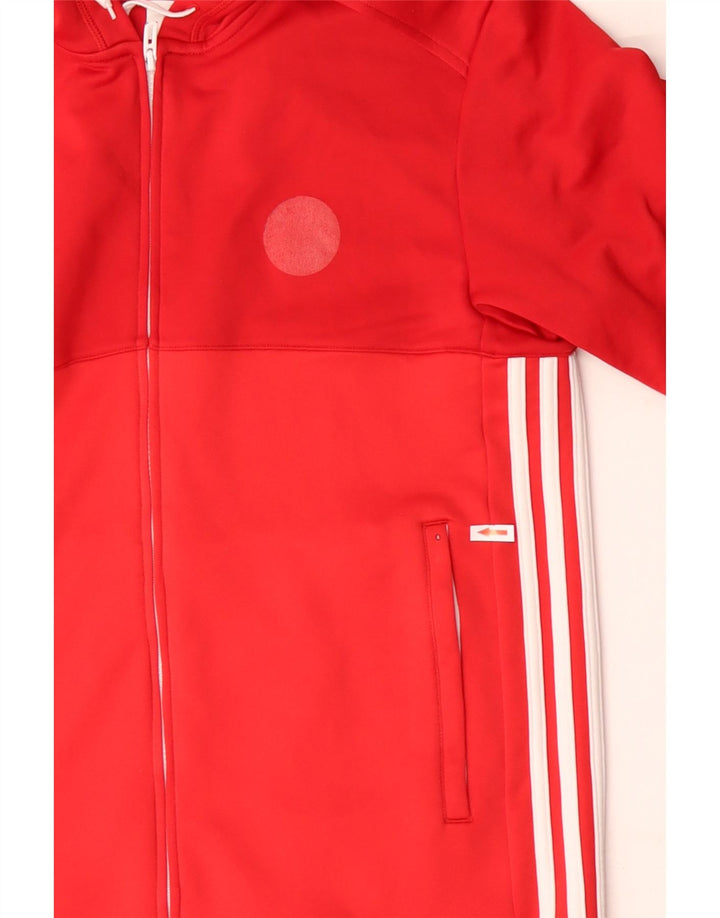 Adidas Pull à capuche zippé Climalite pour homme en polyester rouge moyen