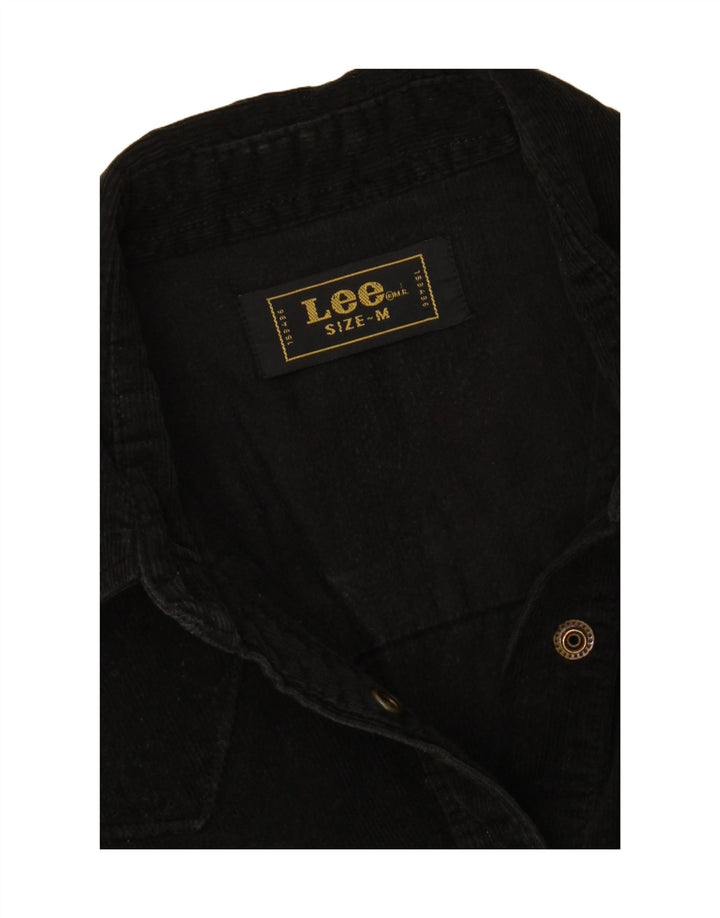 LEE Womens Corduroy Shirt UK 12 Medium Black Cotton