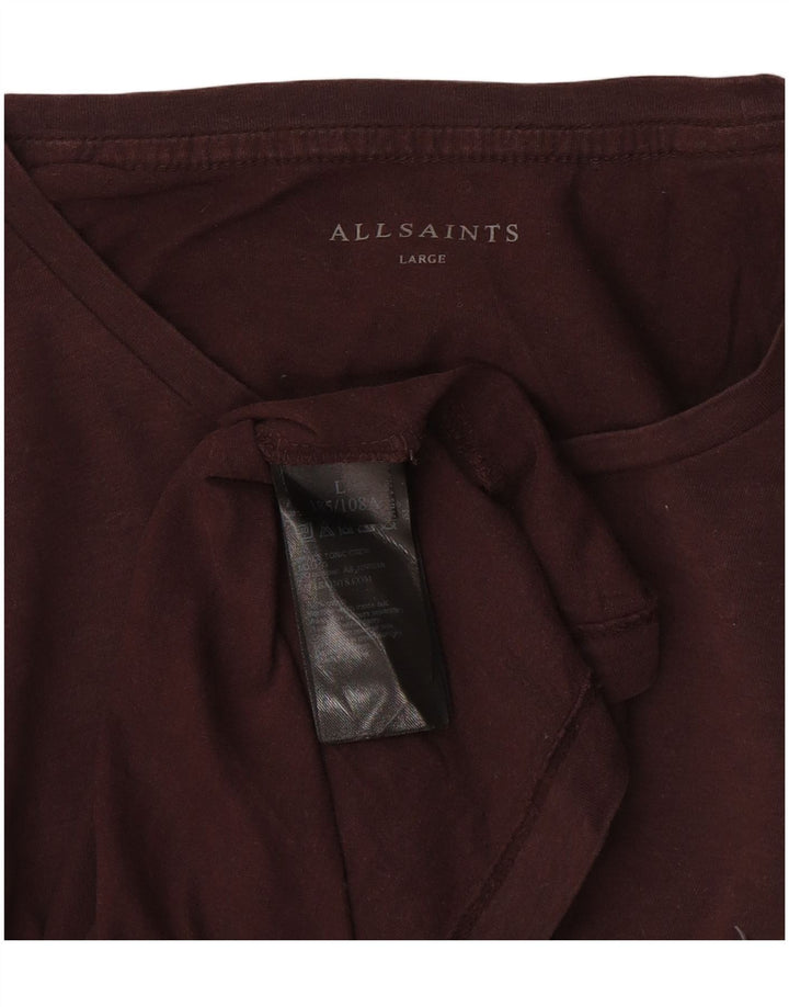 ALL SAINTS T-Shirt Homme Haut Large Bordeaux Coton