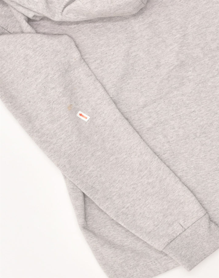 PUMA Womens Graphic Hoodie Jumper UK 12 Medium Grey Cotton | Vintage Puma | Thrift | Second-Hand Puma | Used Clothing | Messina Hembry 