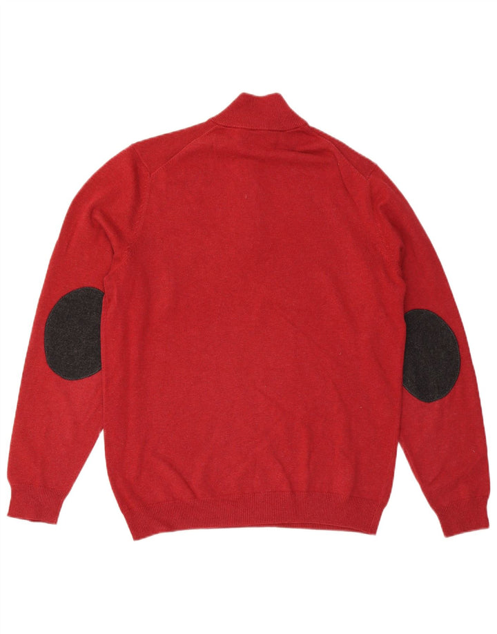 Massimo Dutti Pull col zippé pour homme en coton color block rouge moyen