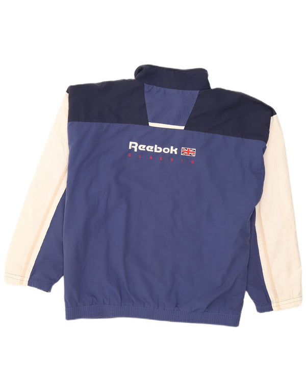 Reebok Veste de survêtement graphique pour hommes UK 42 XL Bleu Colorblock