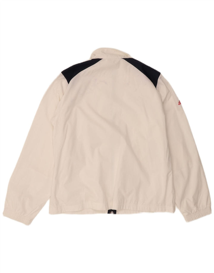 Adidas Veste de survêtement pour femme UK 16 Large Blanc Colorblock Polyester