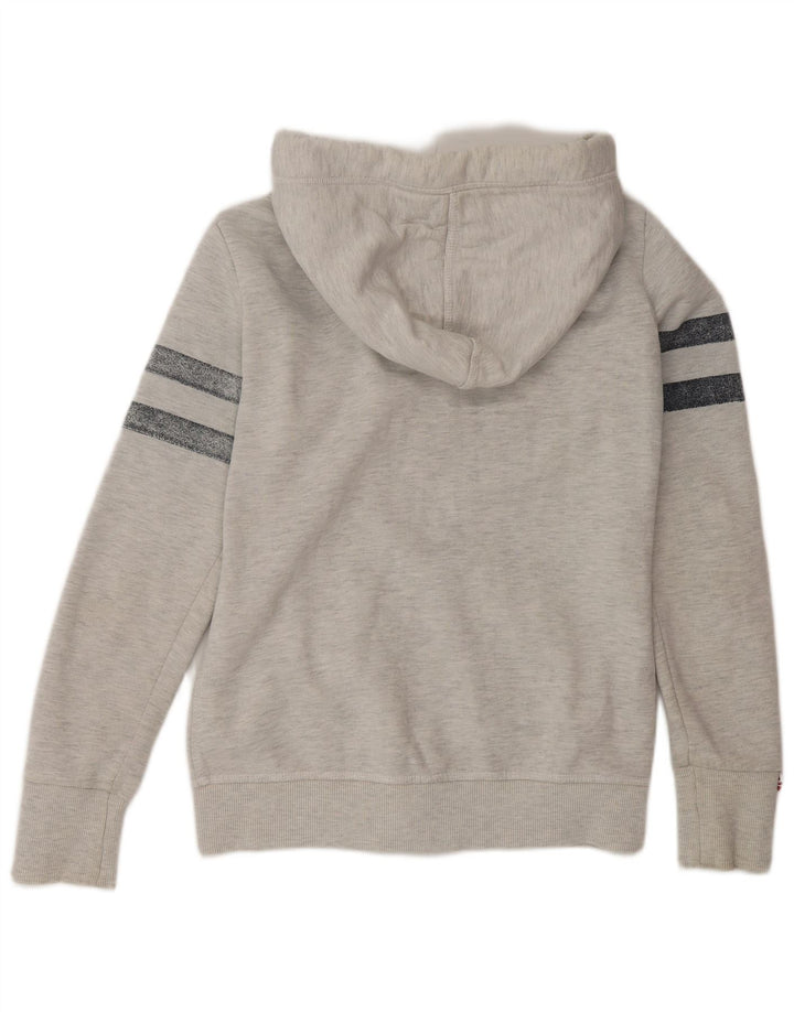 Superdry Pull à capuche zippé graphique pour femme UK 14 Coton gris moyen