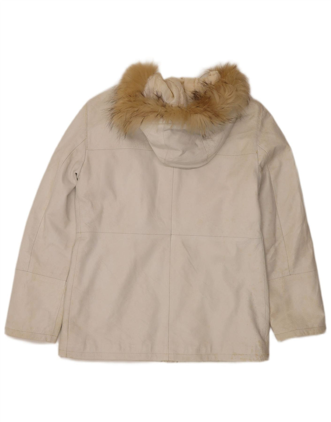 CONBIPEL Veste en cuir à capuche pour femme IT 42 Cuir blanc moyen